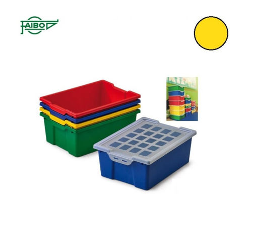 Picture of FAIBO STORAGE BOX WITH LID YELLOW 42X31X15CM
